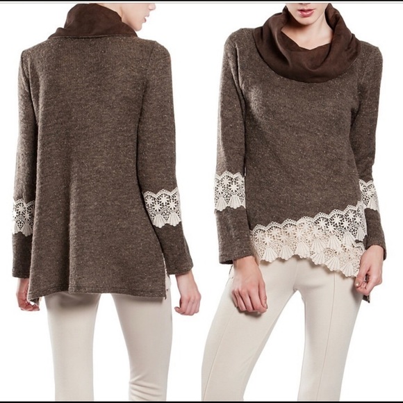 Luxury Collection Lace Accent Handmade Sweater - Picture 3 of 4